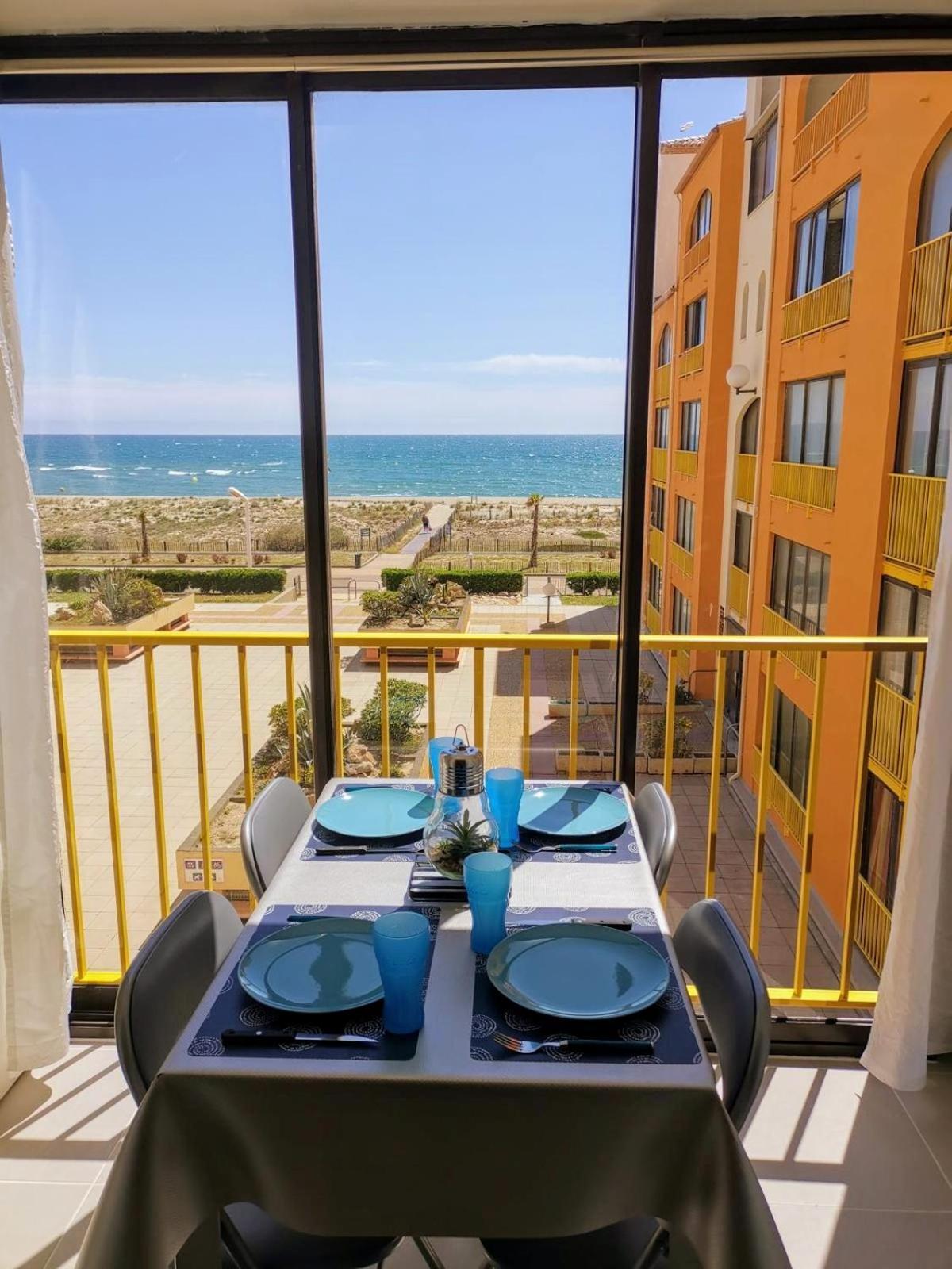 Appartement Vue Mer,Acces Direct Plage,Fibre,Clim,Parking Public Gratuit Le Barcarès Exterior foto