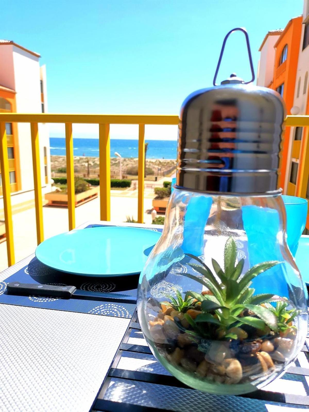 Appartement Vue Mer,Acces Direct Plage,Fibre,Clim,Parking Public Gratuit Le Barcarès Exterior foto